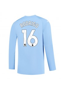 Manchester City Rodri Hernandez #16 Jalkapallovaatteet Kotipaita 2023-24 Pitkähihainen